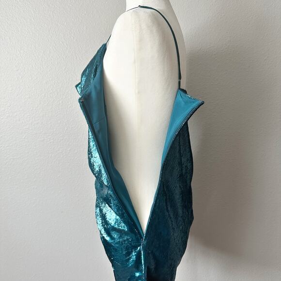 Cinq a Sept Shiny Astrid Mini Dress Women’s Size 6 Teal Topaz NEW - Picture 7 of 11